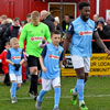 Mascots Charlie & Alex Walk Out with the Rugby Town team